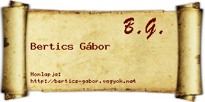 Bertics Gábor névjegykártya